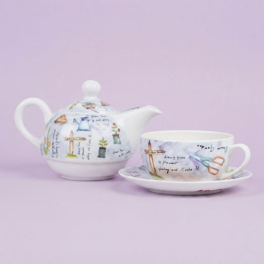 Tea for One Garden It in Purple-stylish tea set My Store
