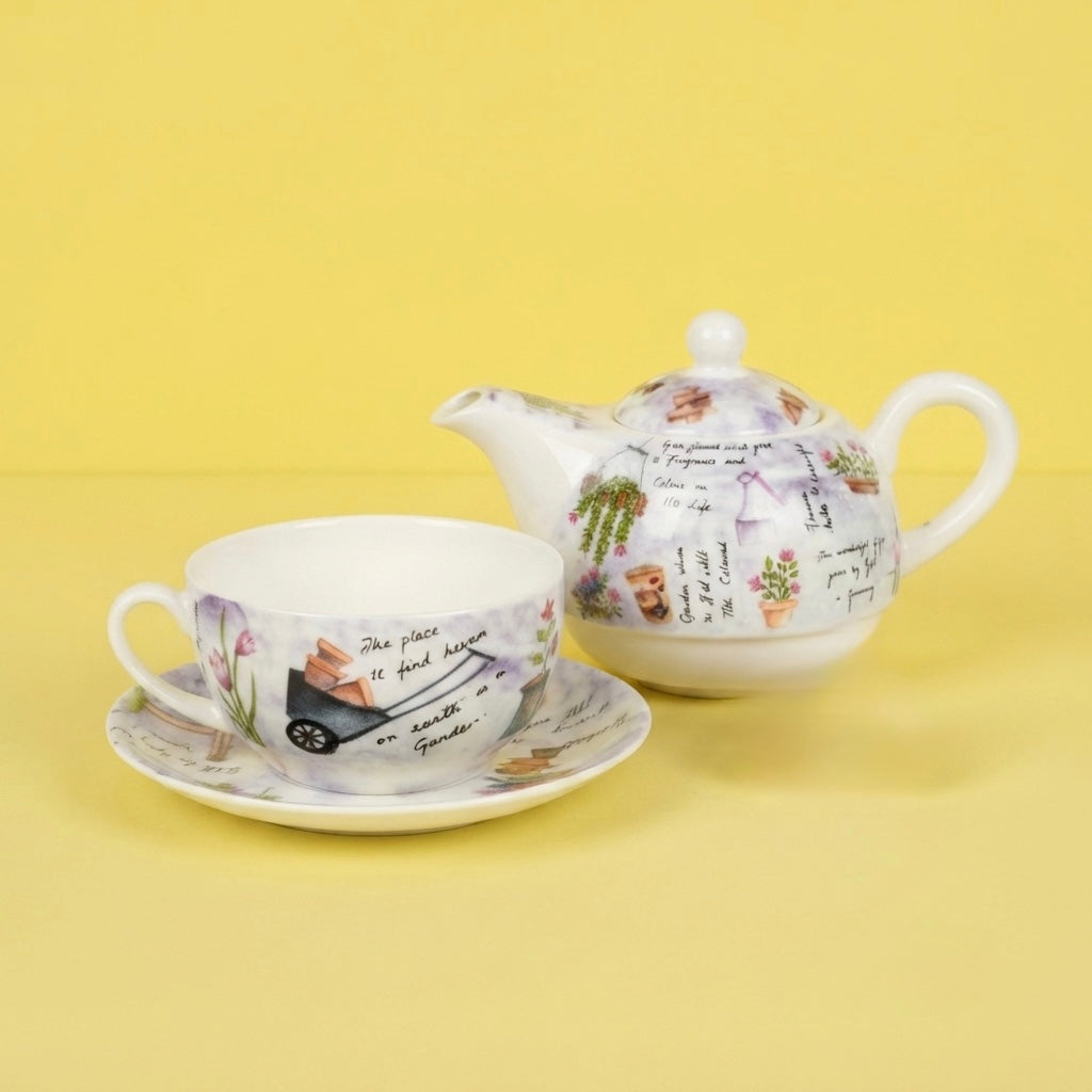 Tea for One Garden It in Purple-stylish tea set My Store