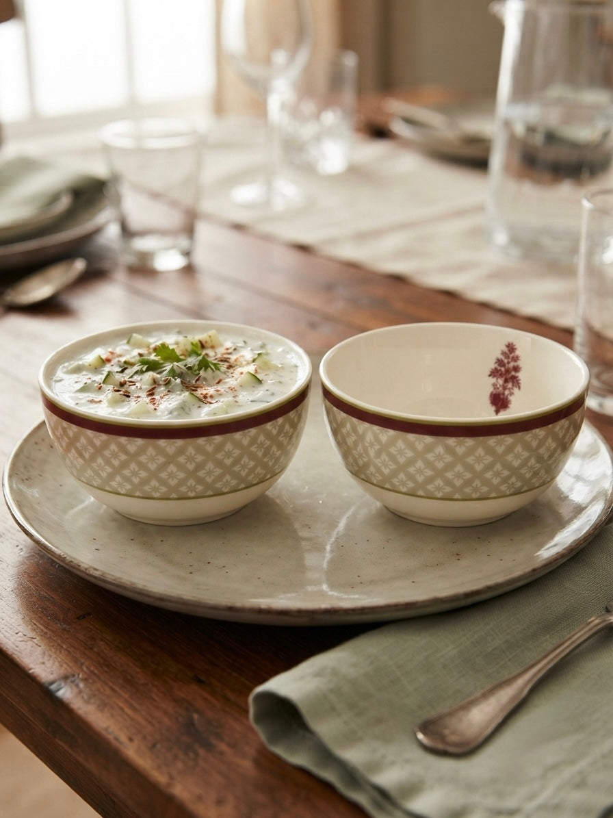 Thar Floral Veg/ Dessert Bowls, Pack of 6