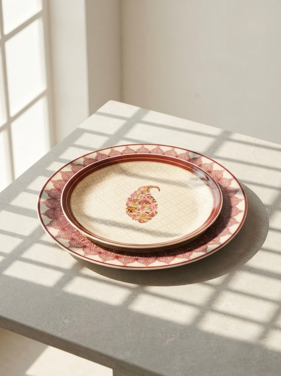Thar Floral Full Plates, Pack of 2 Dandy Lines by DATA