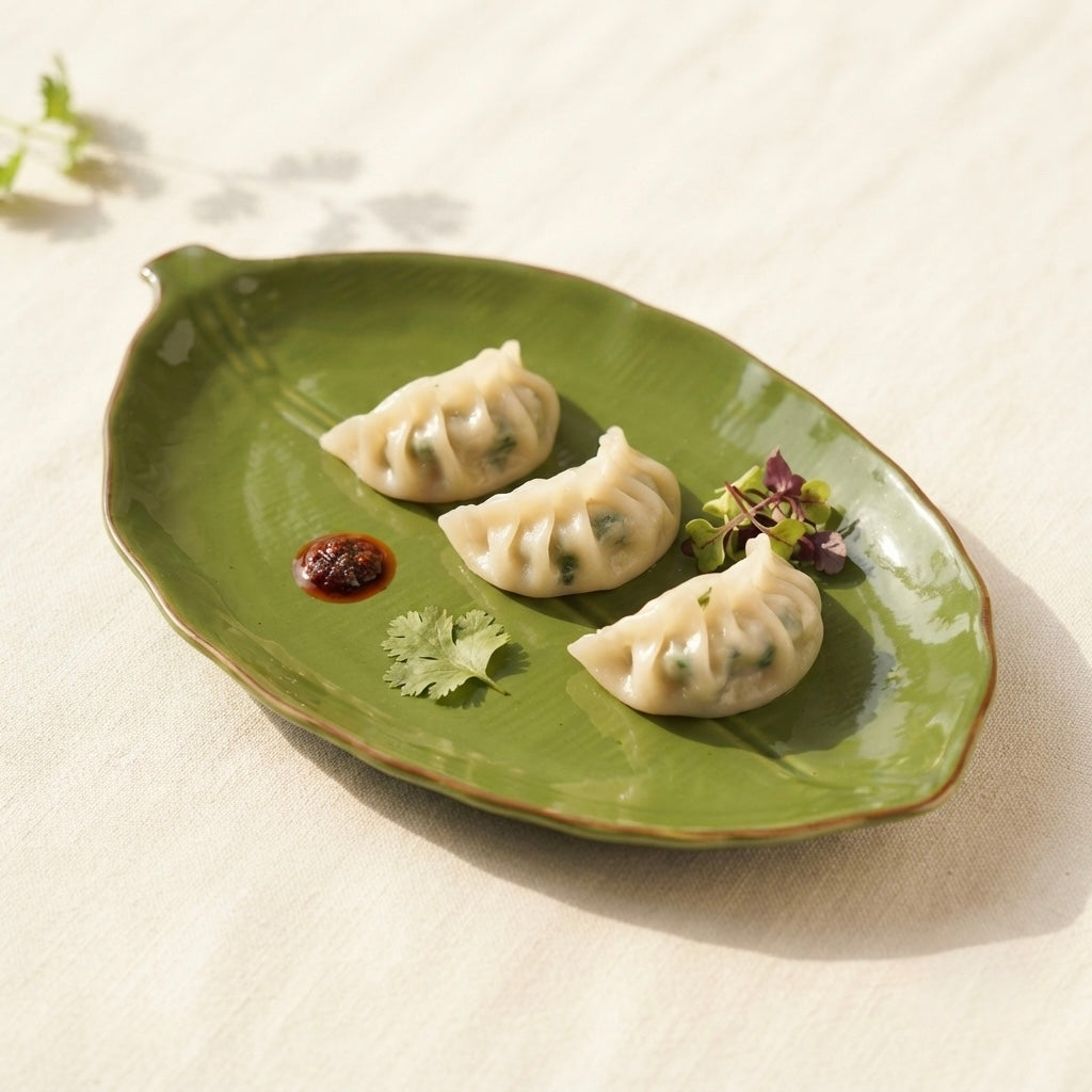 Large Tropic Leaf Platter (Pack of 1, Green) My Store