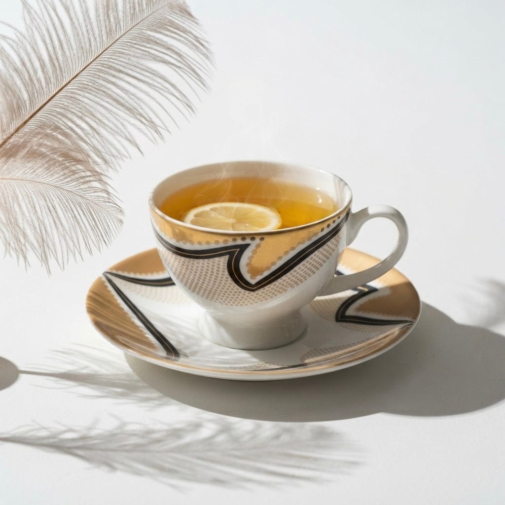 Yana Sahara Gold Cups & Saucers, Set of 12 My Store