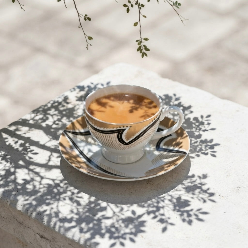 Yana Sahara Gold Cups & Saucers, Set of 12 My Store