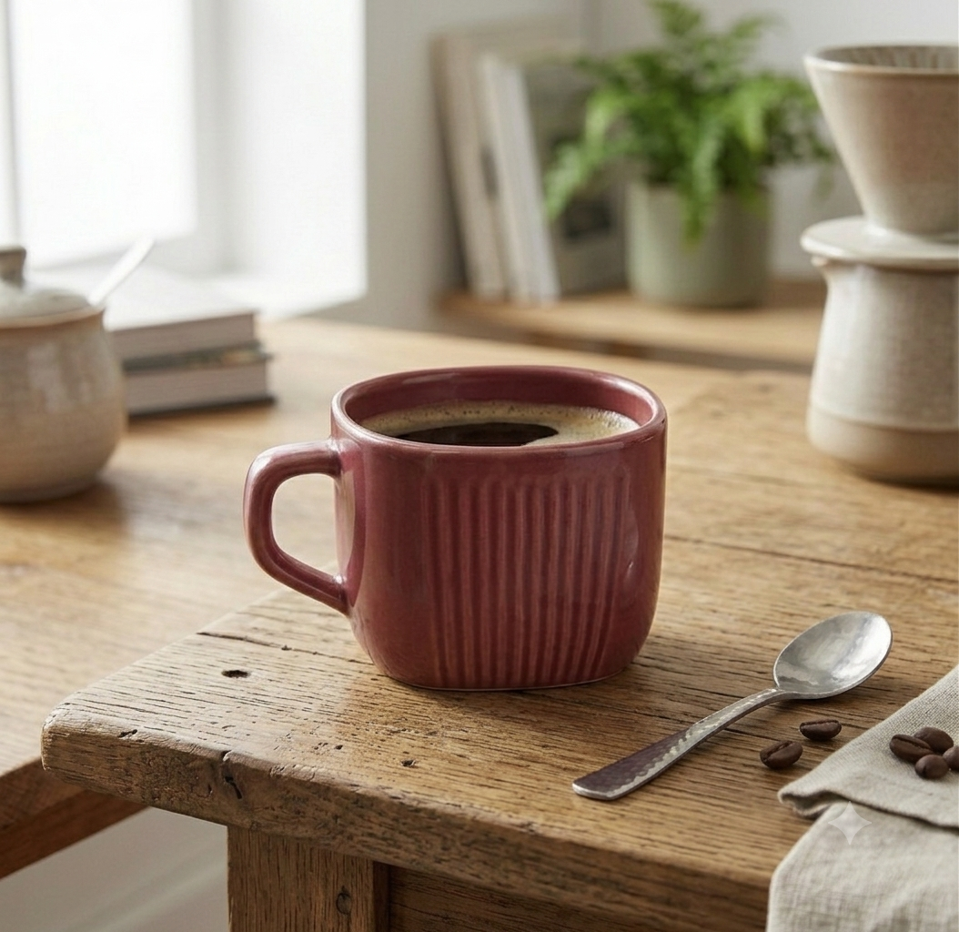 DATA Zen Coffee Mugs in Maroon, Set of 6 My Store