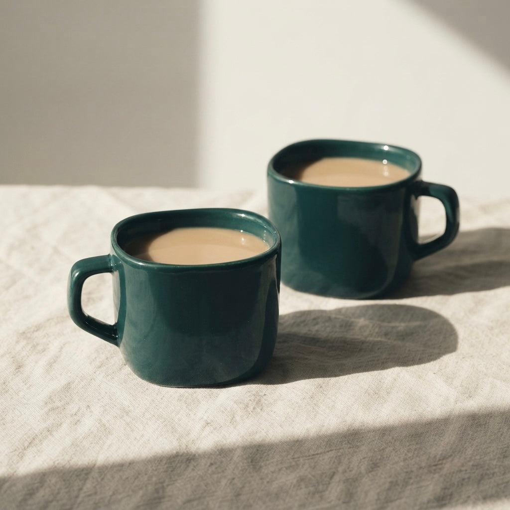 DATA Zen Coffee Mugs in Dark Green, Set of 6, 199 ml each My Store