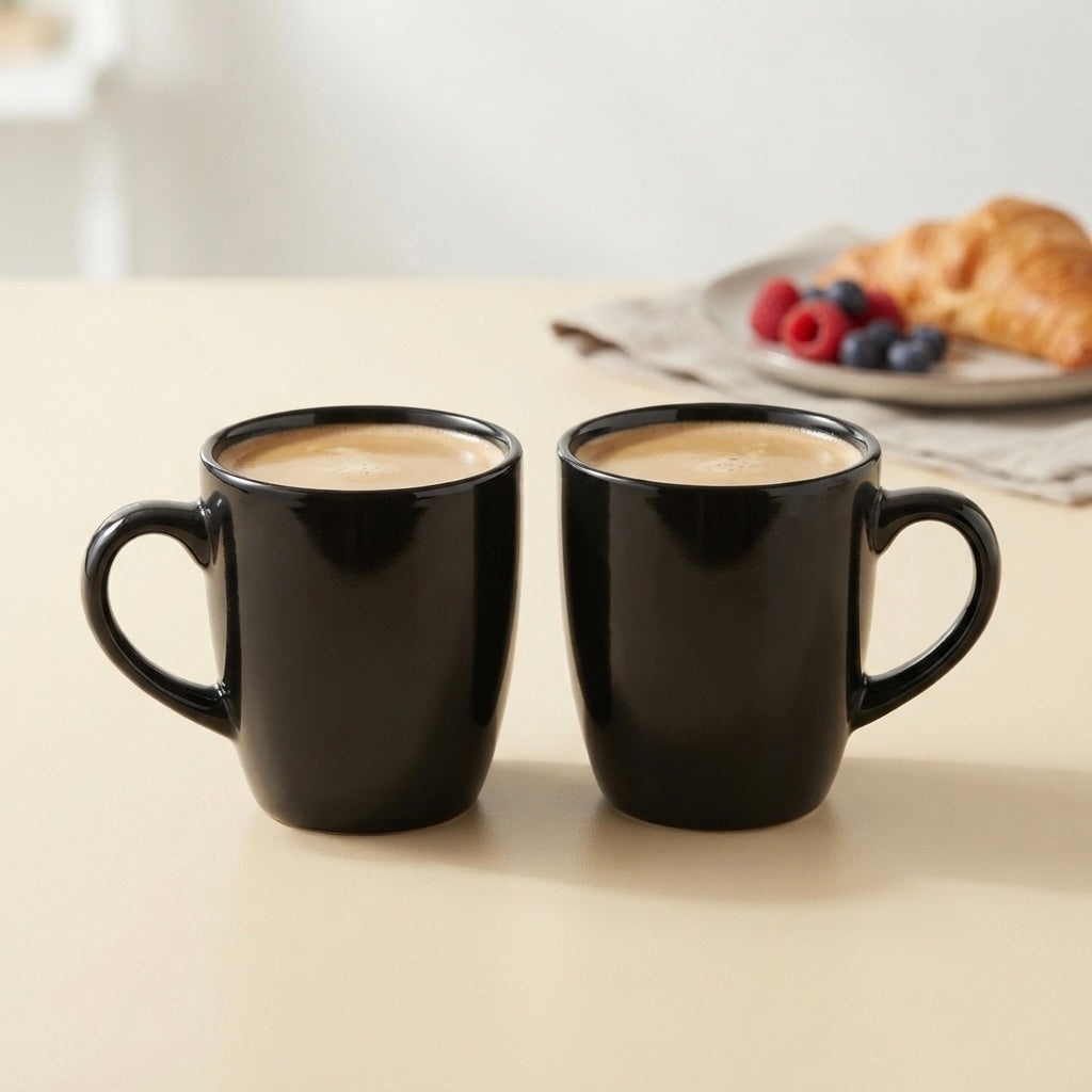 DATA Opera Mug in Black, Set of 6 Dandy Lines by DATA