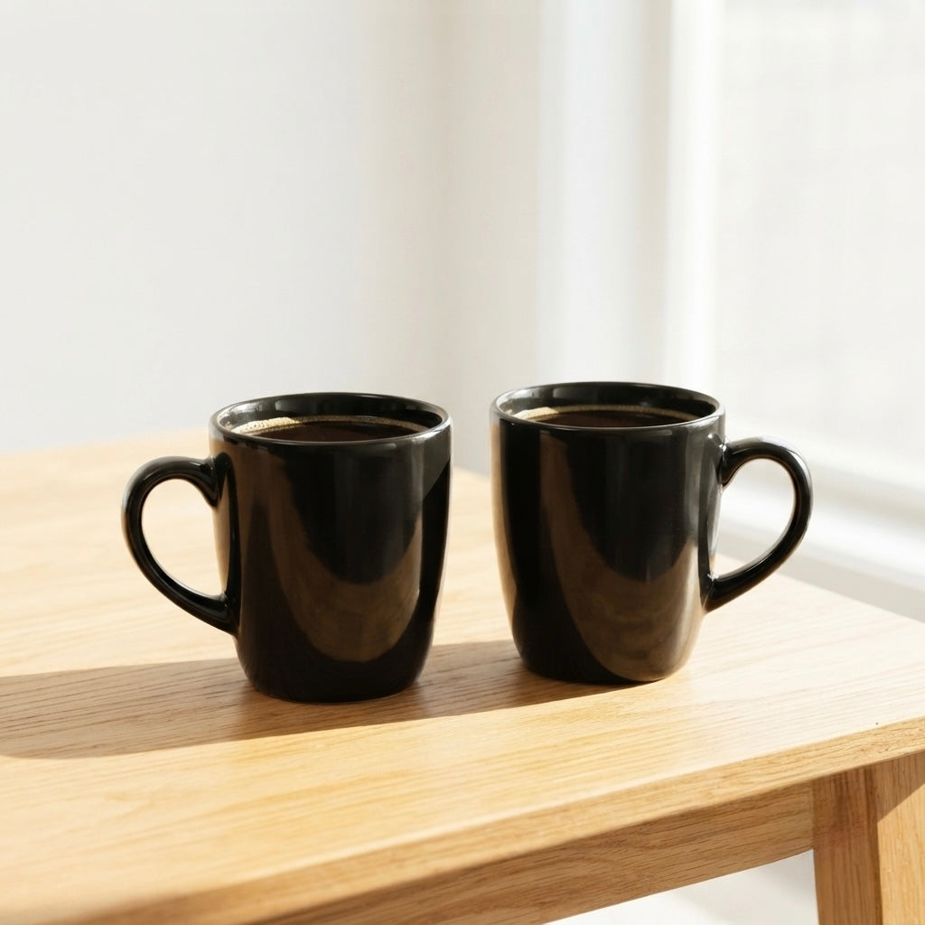DATA Opera Mug in Black, Set of 6 Dandy Lines by DATA