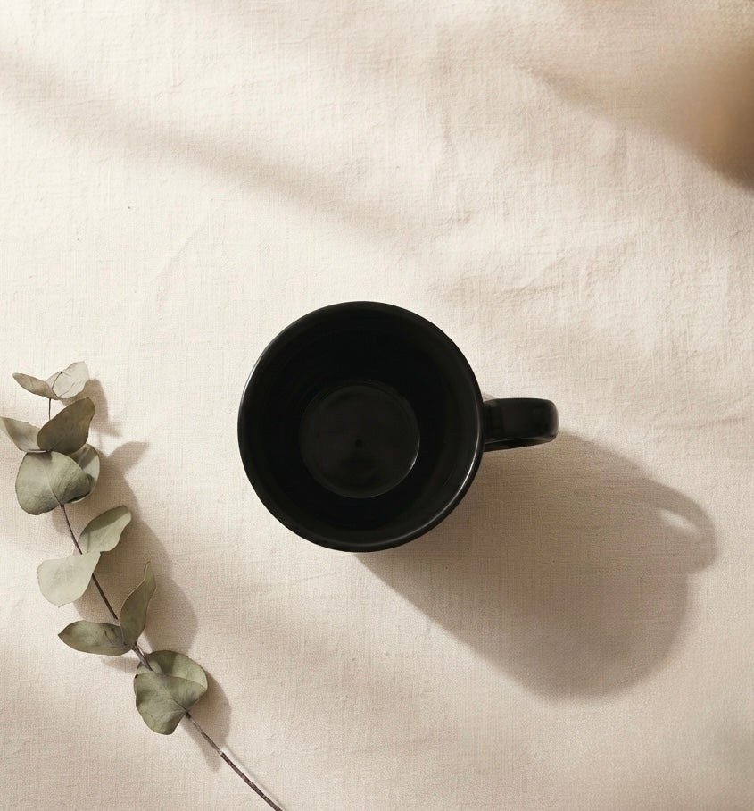 DATA Opera Mug in Black, Set of 6 Dandy Lines by DATA