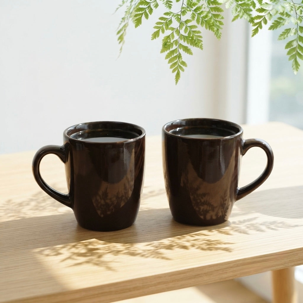 DATA Opera Mug in Chocolate Brown, Set of 6 Dandy Lines by DATA