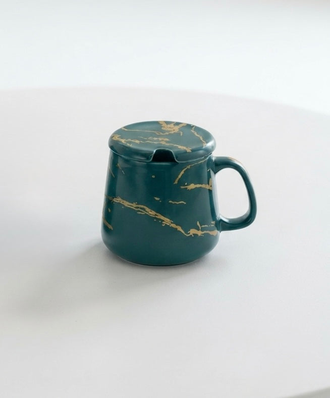 Green Surya with Lid in Metallic Design (2 Mugs with 2 Lids) My Store