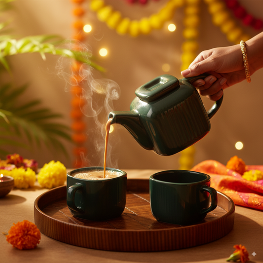 DATA Zen Tea Set in Green, Set of 4 My Store