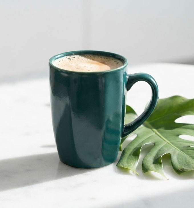 DATA Zia Mugs in Green, Set of 6 Dandy Lines by DATA
