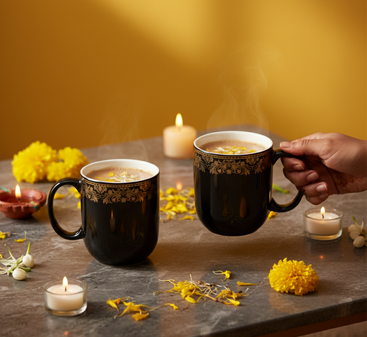 Lila Mug in Black & Gold tea cup set -Dandy Lines My Store