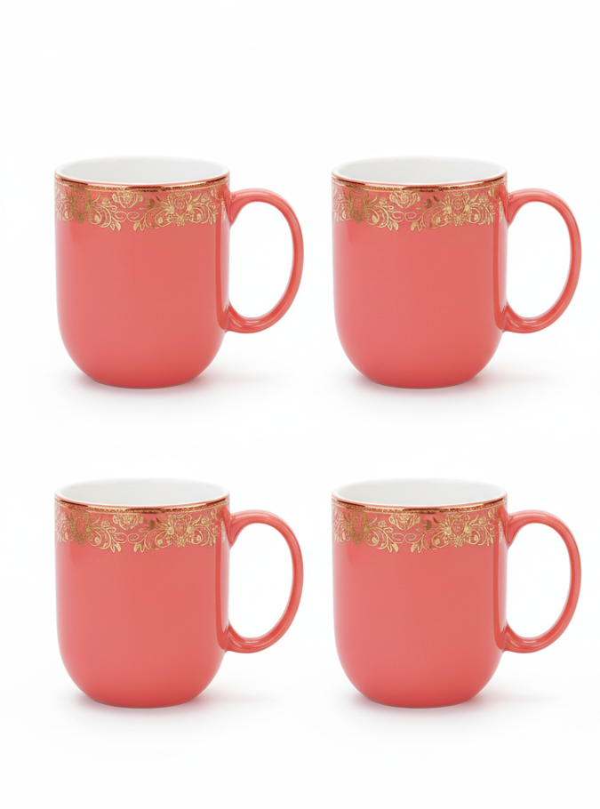 Dandy Lines Lila Mug in Peach & Gold tea set My Store