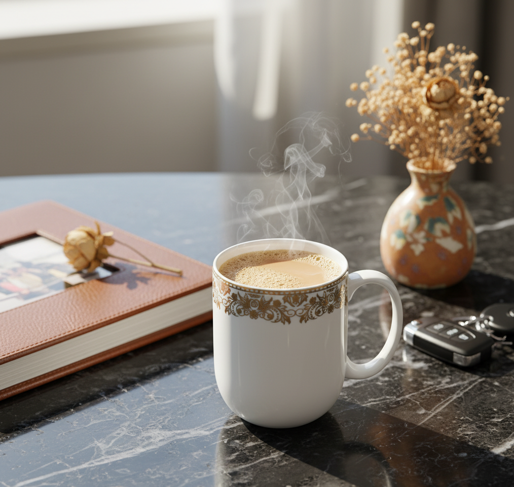 Dandy Lines Lila Mug in White & Gold -tea set My Store