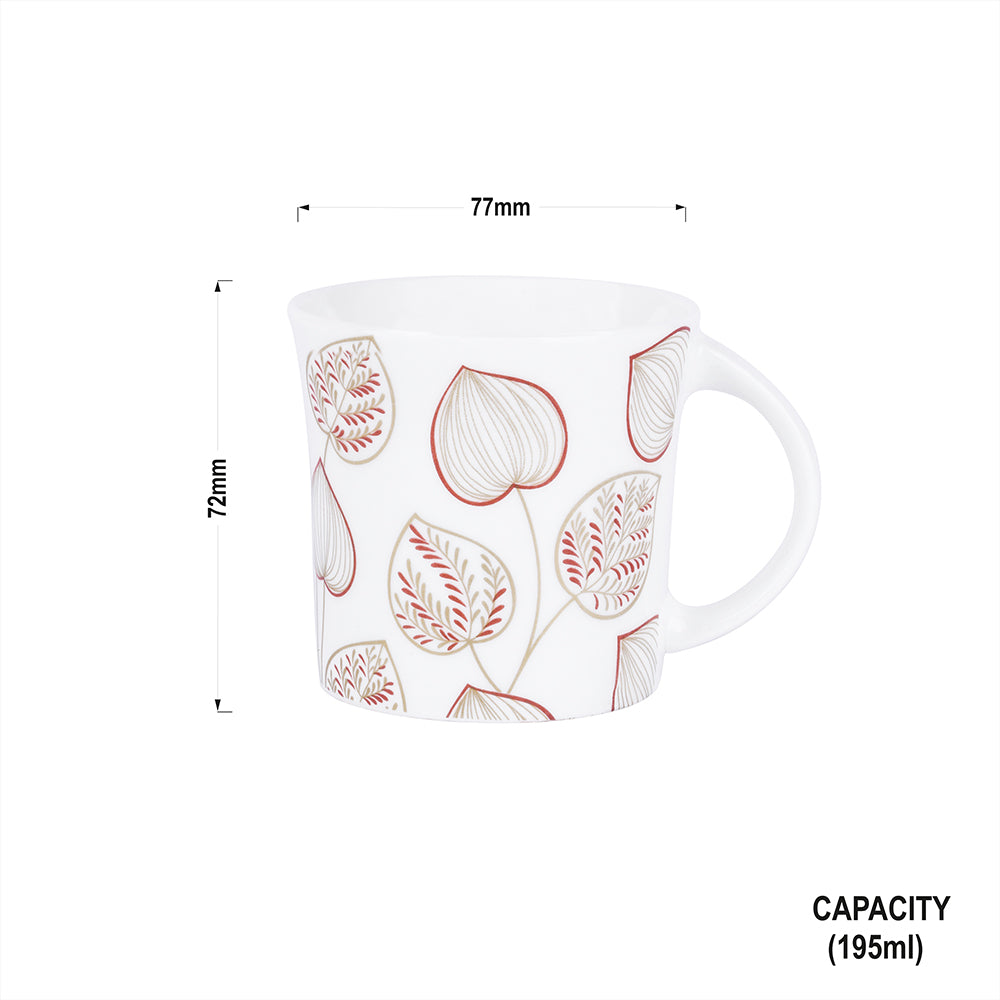 Oxford Medium Leaf Dance in Red-coffee mugs