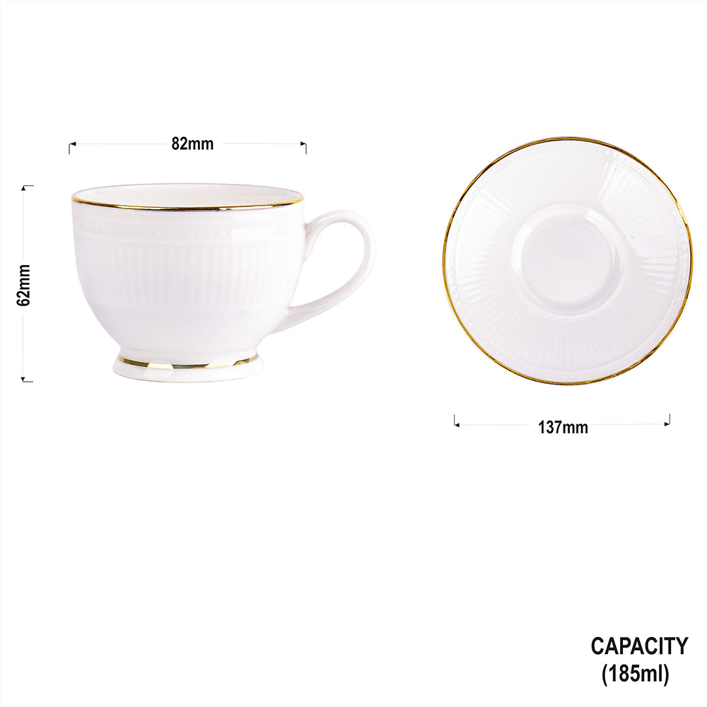 White  Pure Gold Coffee Mugs & Tea Cups