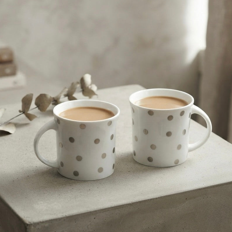 Oxford Medium Denmark in Grey with Dots (Coffee Mugs, Pack of 6) My Store