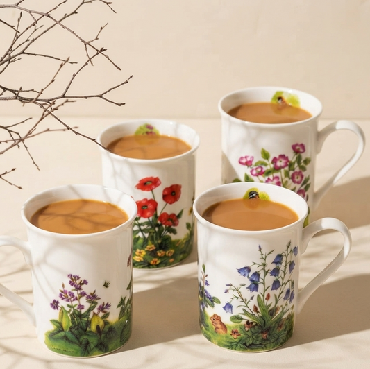 Panama Mug with Multiple Flowers-milk mugs My Store