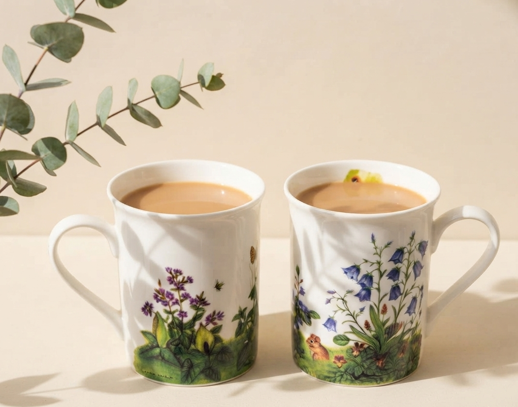 Panama Mug with Multiple Flowers-milk mugs My Store