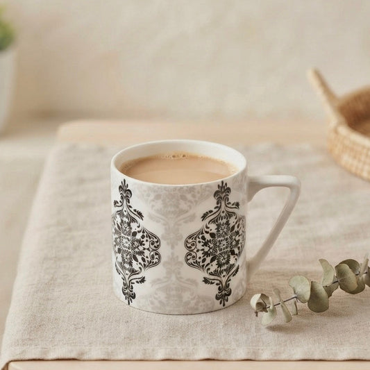 Puja Black and White Madrid (Coffee Mugs, Pack of 6) My Store
