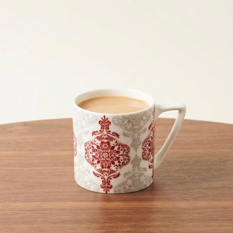 Puja Madrid Red and White (Coffee Mugs, Pack of 6) My Store