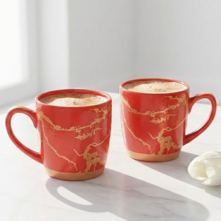 Red Cambridge Mug with Metallic Design My Store