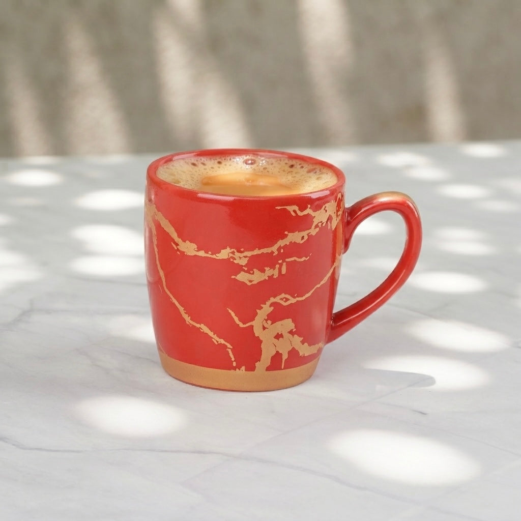 Red Cambridge Mug with Metallic Design My Store