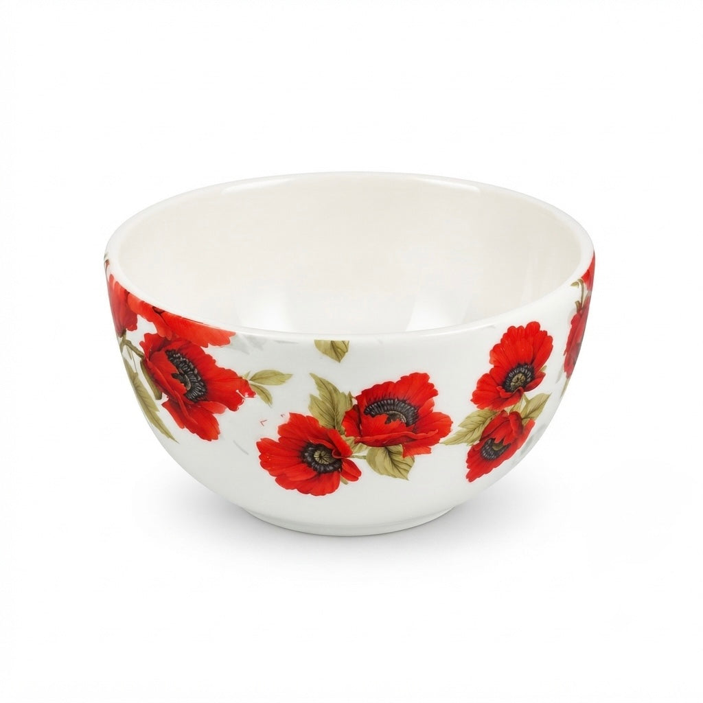 Red Poppy Veg Bowls, Pack of 6