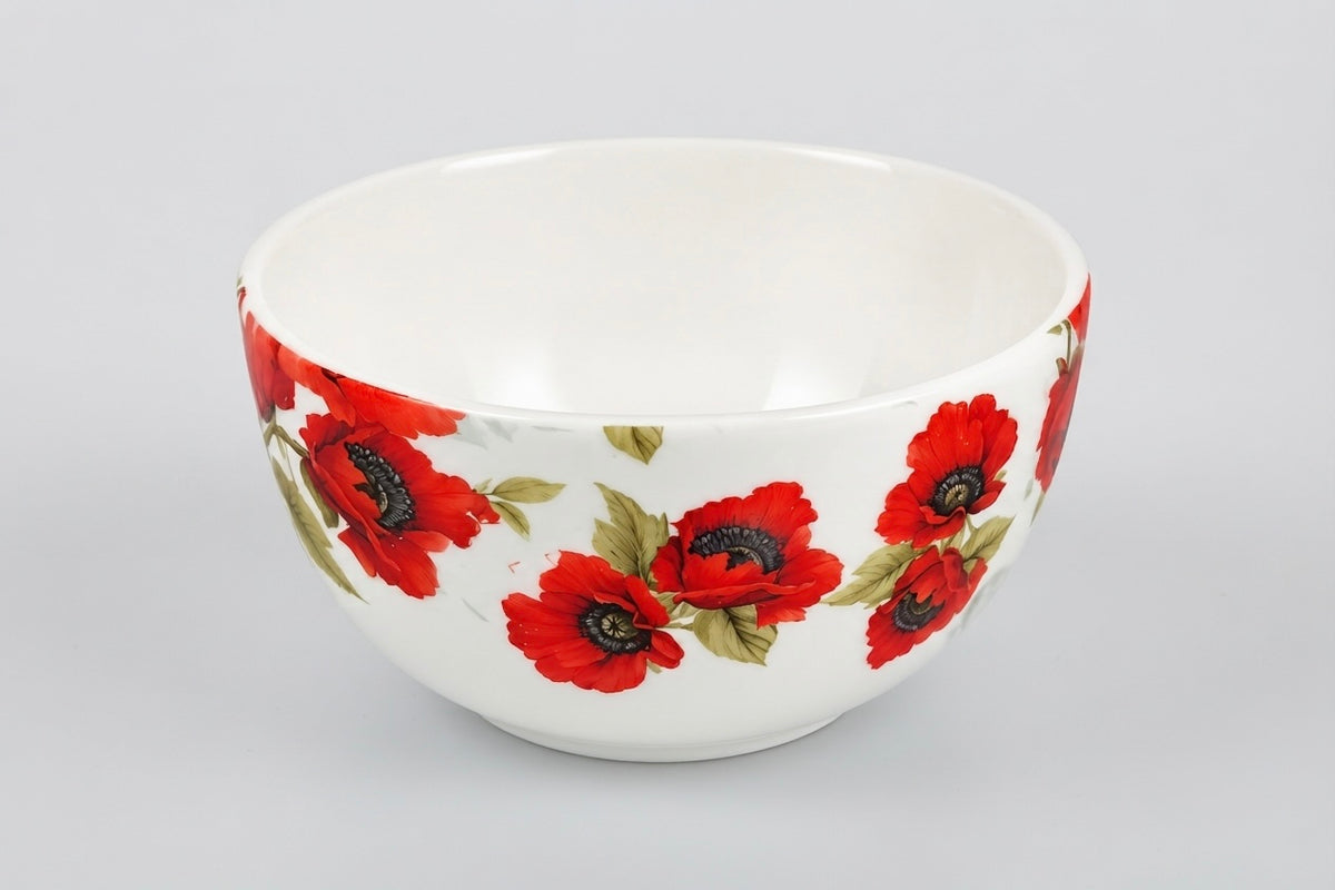 Red Poppy Veg Bowls, Pack of 6