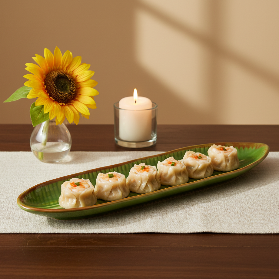 Long Fern Leaf Platter (Pack of 1, Green) My Store