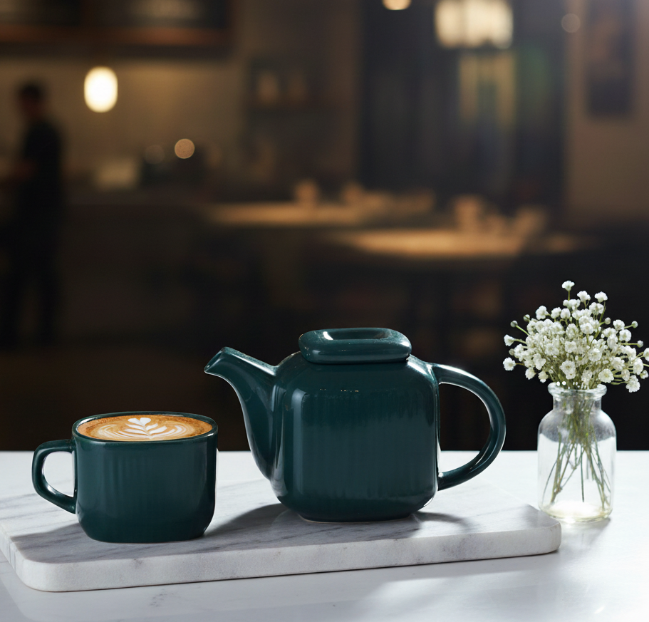 DATA Zen Tea Set in Green, Set of 4 My Store